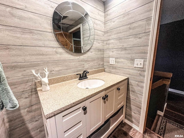 8373 State Route 93rd Rd, Toulon, IL 61483 - bathroom with vanity and wooden walls