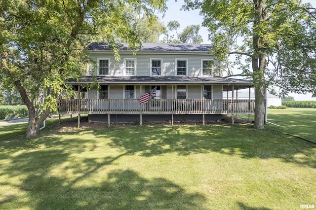 8373 State Route 93rd Rd, Toulon, IL 61483 - view of front of property featuring a front lawn and a wooden deck