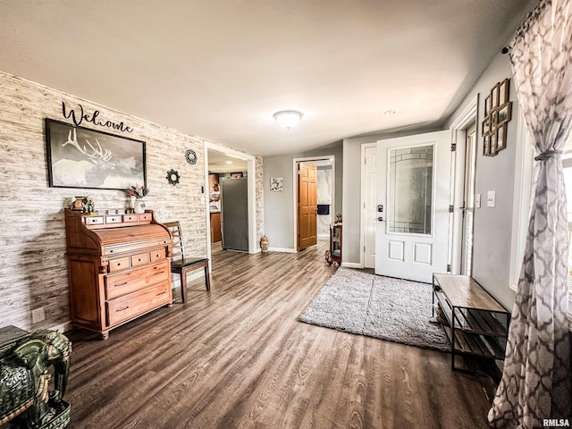 8373 State Route 93rd Rd, Toulon, IL 61483 - foyer with dark wood-style floors and baseboards