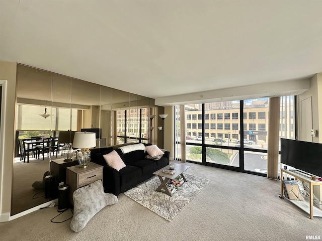 125 SW Jefferson Ave Unit W2A, Peoria, IL 61602 - living area featuring carpet floors and healthy amount of natural light