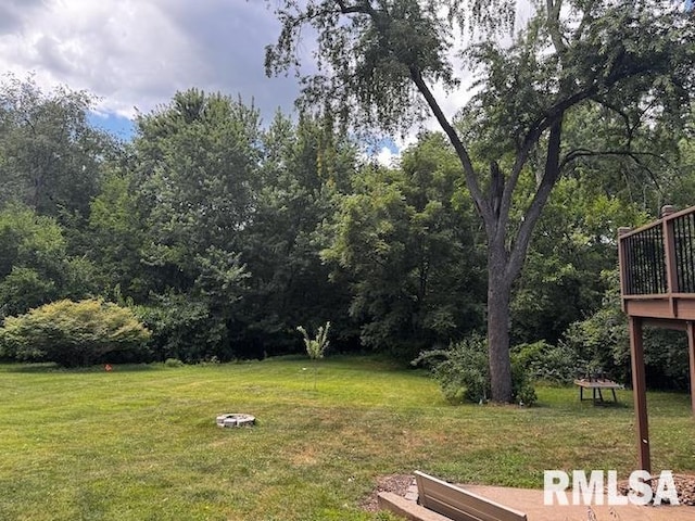 1415 E Sycamore St, Canton, IL 61520 - view of green lawn with a wooden deck