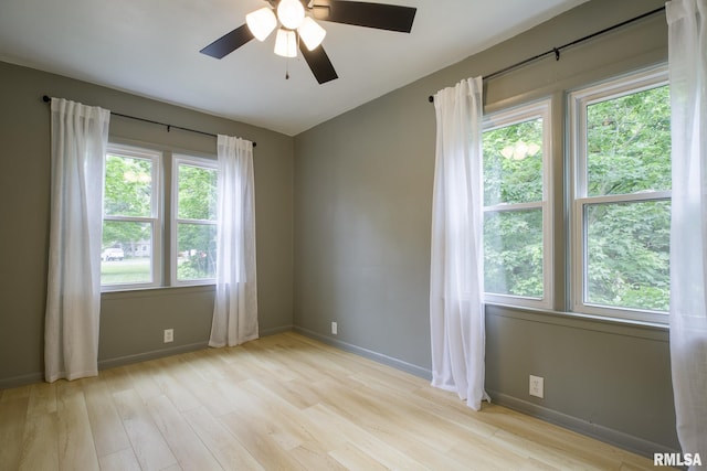 2129 Fondulac Dr, East Peoria, IL 61611 - empty room with ceiling fan and light wood-style floors