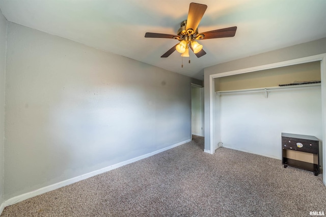 6822 N Kimberly Dr, Peoria, IL 61614 - unfurnished bedroom with carpet, a closet, and ceiling fan