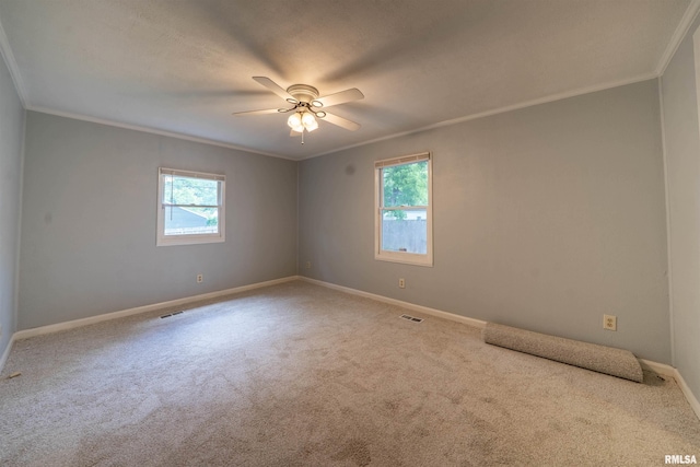 1025 E Maywood Ave, Peoria, IL 61603 - empty room featuring ornamental molding, healthy amount of natural light, and carpet flooring