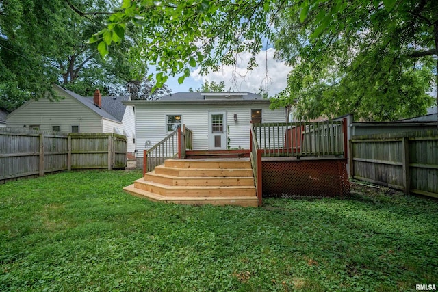 1025 E Maywood Ave, Peoria, IL 61603 - rear view of house featuring a deck and a fenced backyard