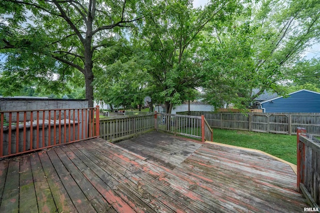 1025 E Maywood Ave, Peoria, IL 61603 - wooden terrace featuring a fenced backyard