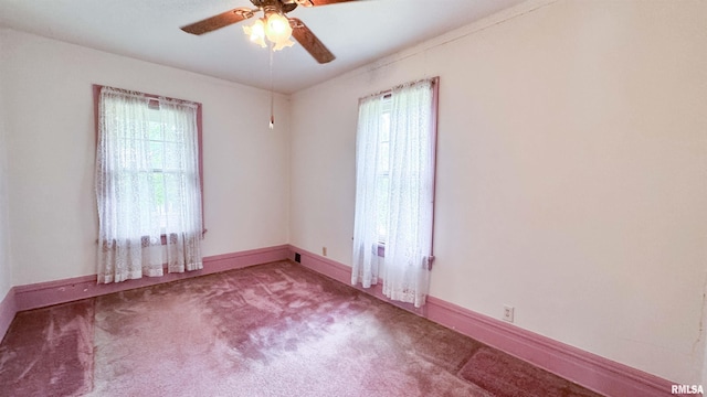 1113 N Summit Blvd, Peoria, IL 61606 - unfurnished room with healthy amount of natural light, a ceiling fan, and carpet floors