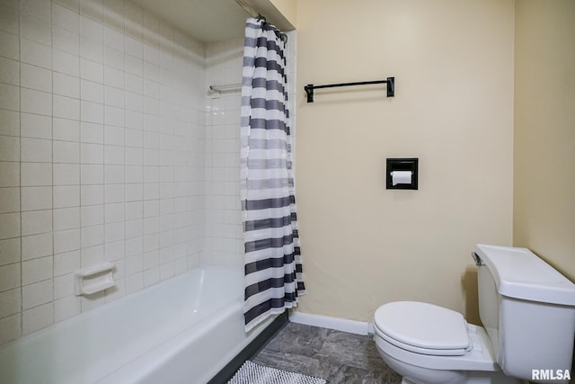 2705 W Millbrook Ct, Peoria, IL 61615 - bathroom with toilet and shower / bath combination with curtain