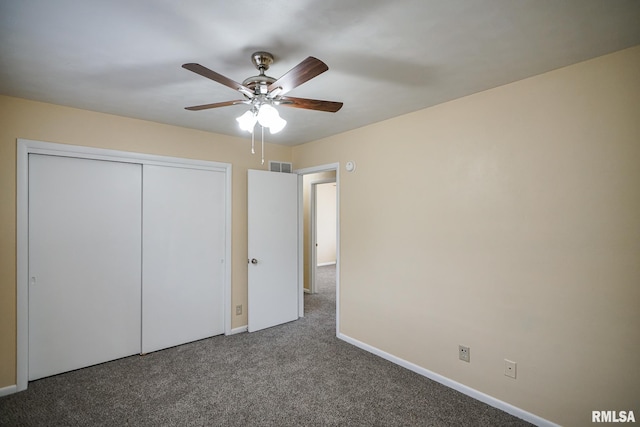 2705 W Millbrook Ct, Peoria, IL 61615 - unfurnished bedroom with carpet floors, a closet, and ceiling fan