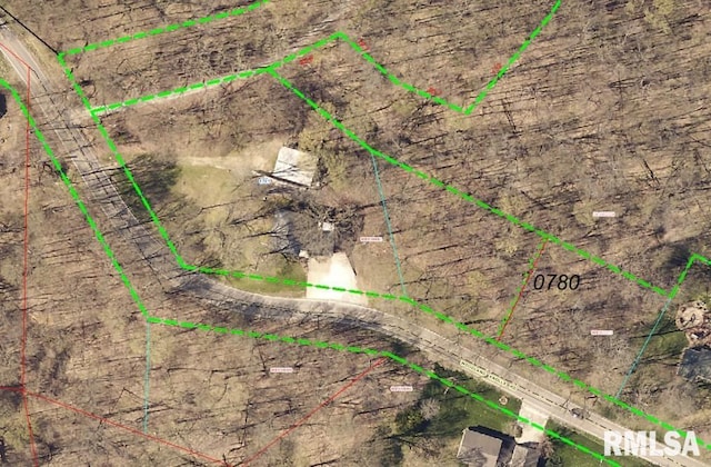 1701 Woodland Knolls Rd, Metamora, IL 61548 - aerial overview of property's location with property parcel outlined