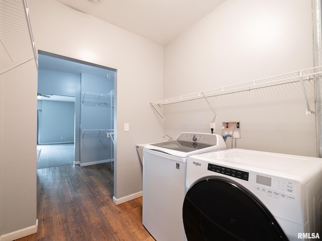 797 State Route 29th Hwy, Sparland, IL 61565 - laundry area featuring independent washer and dryer and wood finished floors