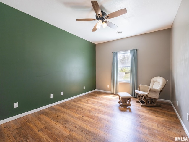 797 State Route 29th Hwy, Sparland, IL 61565 - unfurnished room featuring a ceiling fan and wood finished floors