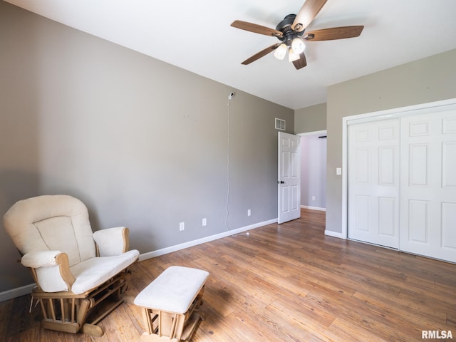 797 State Route 29th Hwy, Sparland, IL 61565 - sitting room with a ceiling fan and wood finished floors