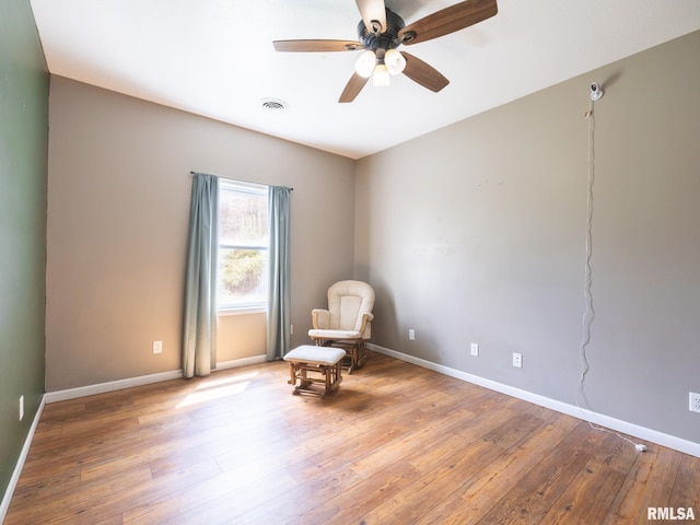 797 State Route 29th Hwy, Sparland, IL 61565 - living area featuring hardwood / wood-style flooring and ceiling fan
