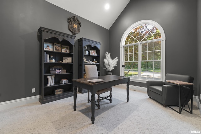 2815 W Windpointe Dr, Peoria, IL 61614 - carpeted office with high vaulted ceiling and baseboards