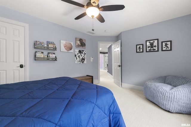 2815 W Windpointe Dr, Peoria, IL 61614 - bedroom with carpet floors and a ceiling fan