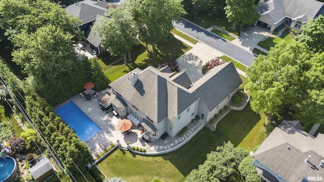 2815 W Windpointe Dr, Peoria, IL 61614 - aerial perspective of suburban area featuring a pool area