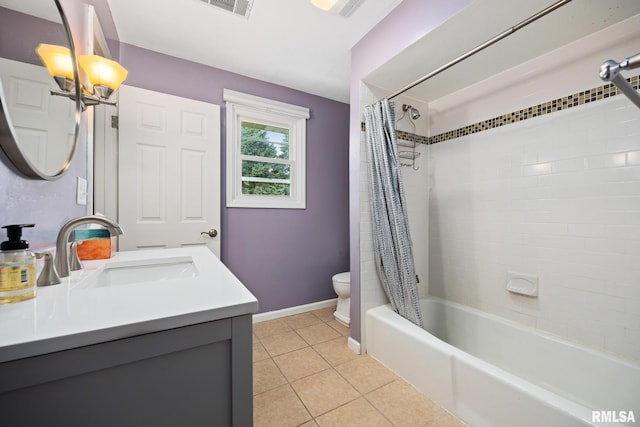 524 Crestview Dr, Metamora, IL 61548 - bathroom with vanity, tile patterned flooring, and shower / bath combo with shower curtain