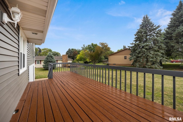 524 Crestview Dr, Metamora, IL 61548 - wooden terrace with a yard