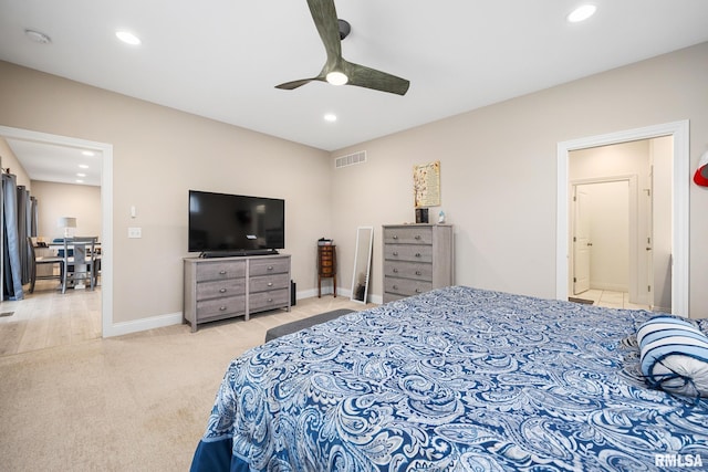 109 E Lee St, Tremont, IL 61568 - carpeted bedroom featuring recessed lighting and ceiling fan