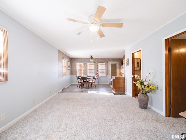 6334 Macs Rd, Manito, IL 61546 - carpeted dining room with ceiling fan and baseboards