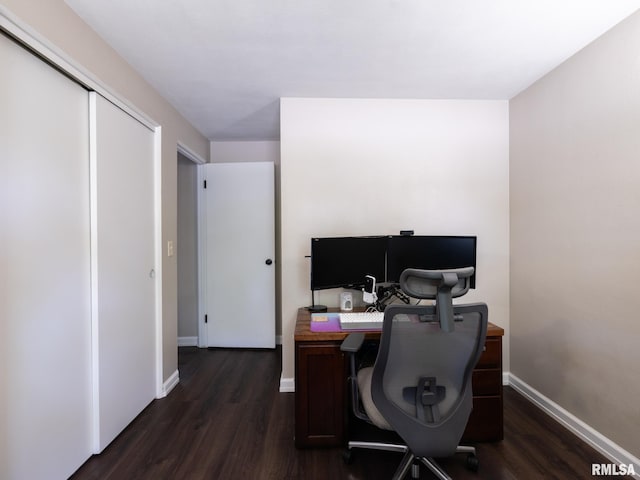 1100 Hampton Rd, Washington, IL 61571 - home office with dark wood finished floors and baseboards