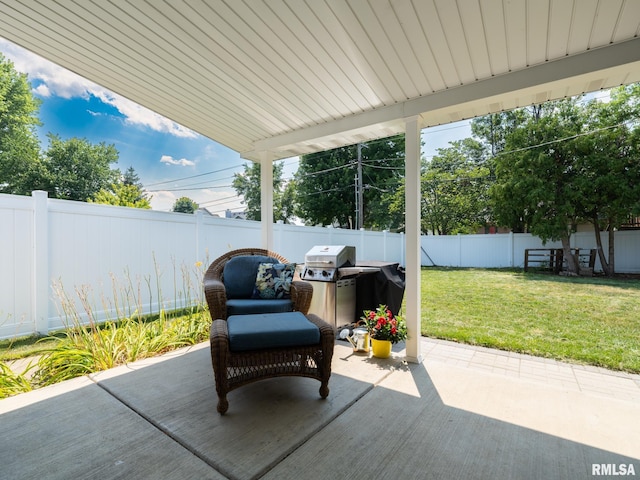 1100 Hampton Rd, Washington, IL 61571 - fenced backyard with a patio area and grilling area