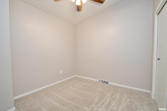 499 Goodsill Dr, East Galesburg, IL 61430 - carpeted spare room with ceiling fan and vaulted ceiling