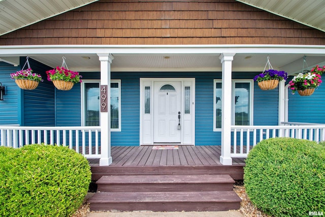 499 Goodsill Dr, East Galesburg, IL 61430 - doorway to property featuring covered porch