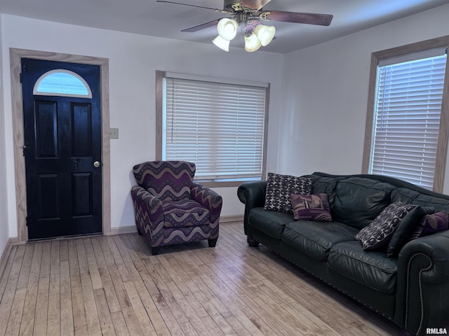 1807 N 5th St, Chillicothe, IL 61523 - living area featuring hardwood / wood-style flooring and a ceiling fan
