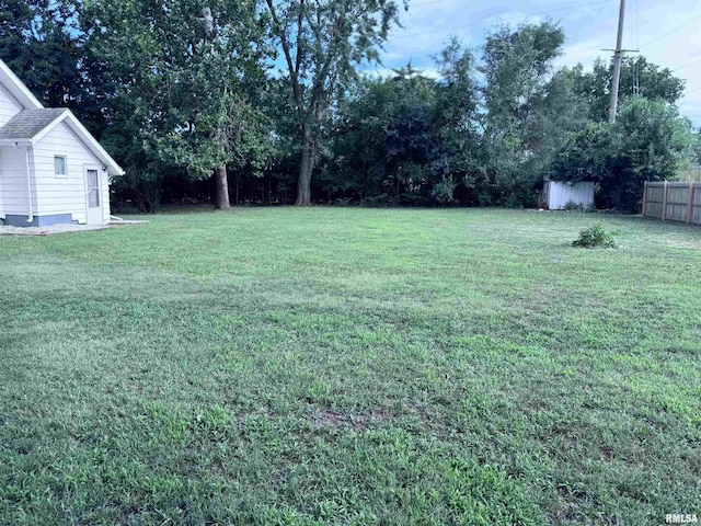 1807 N 5th St, Chillicothe, IL 61523 - view of yard with a storage shed and view of wooded area