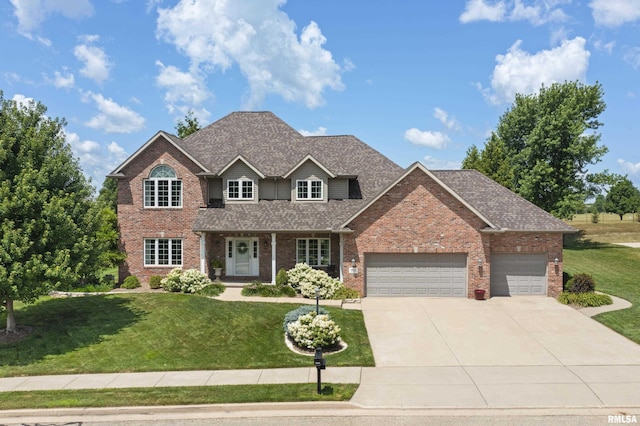10615 N Collett Rd, Peoria, IL 61615 - traditional-style house featuring brick siding, a front lawn, and an attached garage