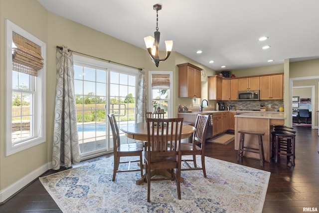 10615 N Collett Rd, Peoria, IL 61615 - dining space featuring healthy amount of natural light, dark wood-type flooring, and recessed lighting