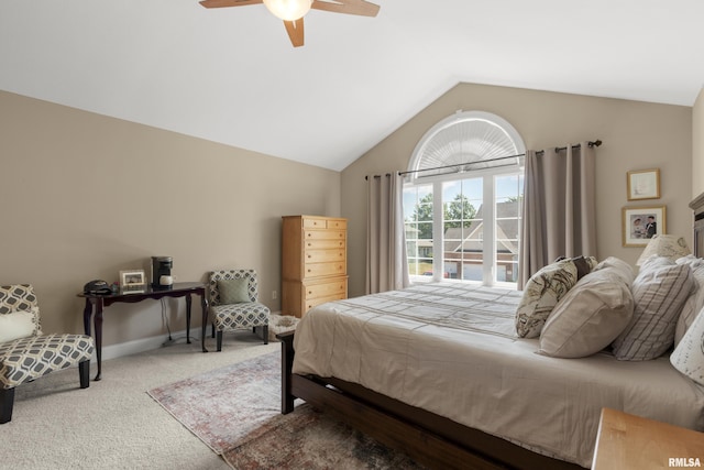 10615 N Collett Rd, Peoria, IL 61615 - carpeted bedroom with lofted ceiling and a ceiling fan