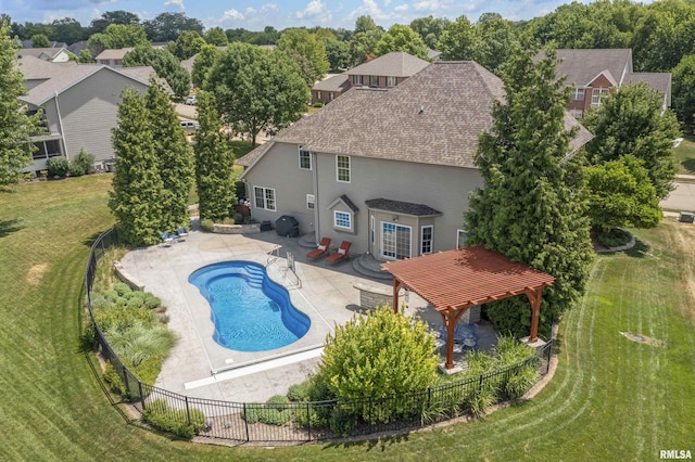 10615 N Collett Rd, Peoria, IL 61615 - view of swimming pool with a fenced backyard, a patio, and a gazebo