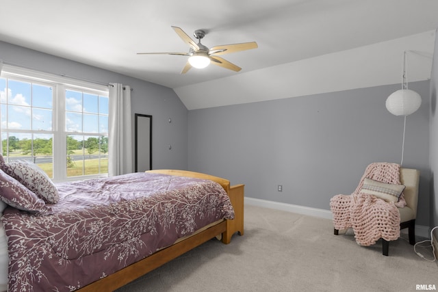 10615 N Collett Rd, Peoria, IL 61615 - carpeted bedroom featuring vaulted ceiling and a ceiling fan