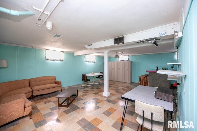1425 Arthur St, Pekin, IL 61554 - living area with tile patterned floors