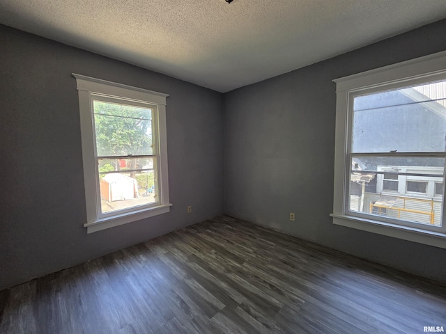 1310 N Sheridan Rd, Peoria, IL 61606 - empty room with dark wood-style floors and a textured ceiling
