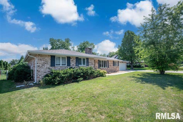 470 E Hazelwood St, Morton, IL 61550 - ranch-style house featuring an attached garage, driveway, and a chimney