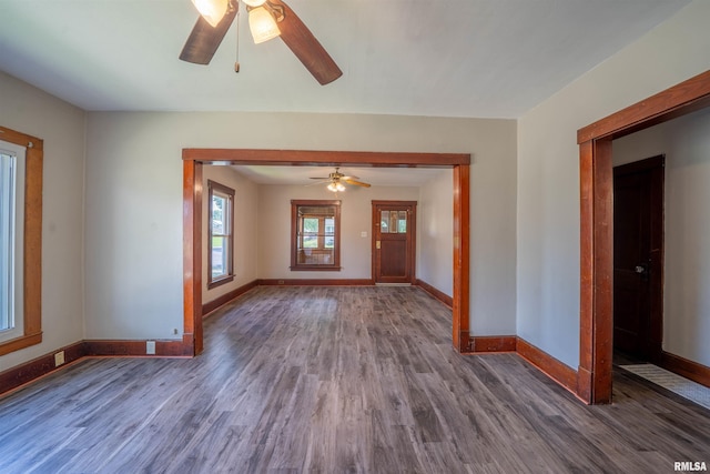 339 Herman St, Pekin, IL 61554 - spare room with a ceiling fan and dark wood-style floors