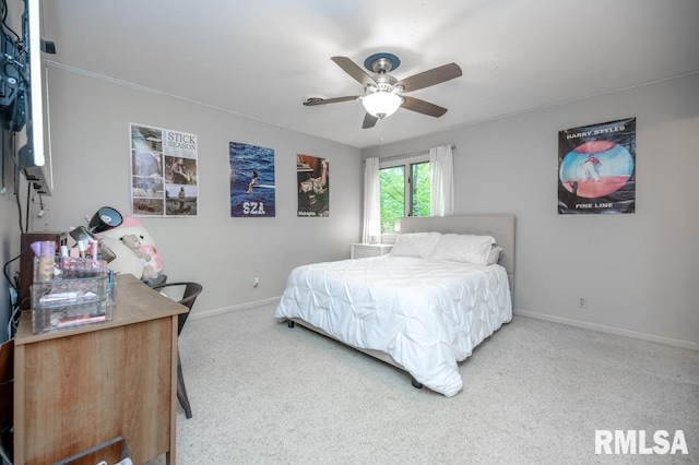 408 W Ravinwoods Rd, Peoria, IL 61615 - bedroom featuring carpet floors and a ceiling fan