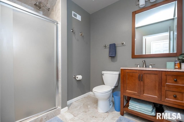 408 W Ravinwoods Rd, Peoria, IL 61615 - full bathroom with a shower stall, vanity, and tile patterned flooring