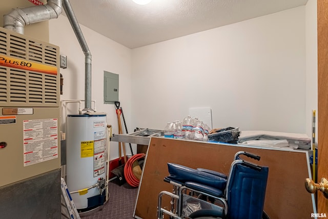 utility room featuring gas water heater