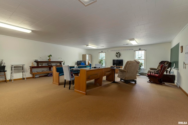 view of carpeted office