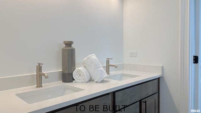 bathroom with double vanity and a sink