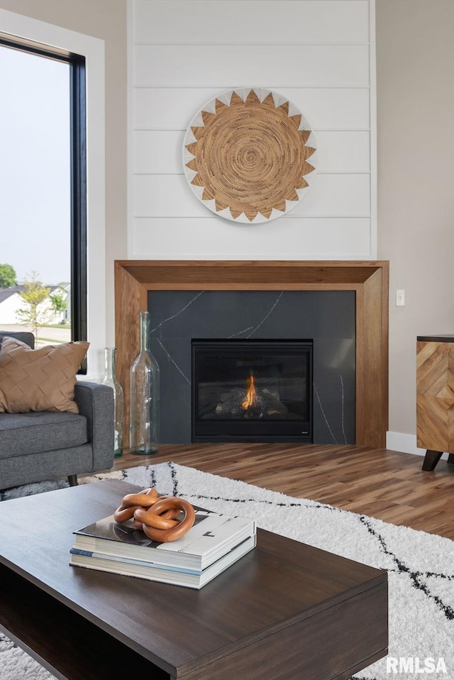 interior details featuring hardwood / wood-style flooring