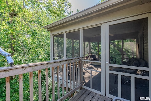 deck with a sunroom