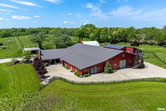 bird's eye view featuring a rural view