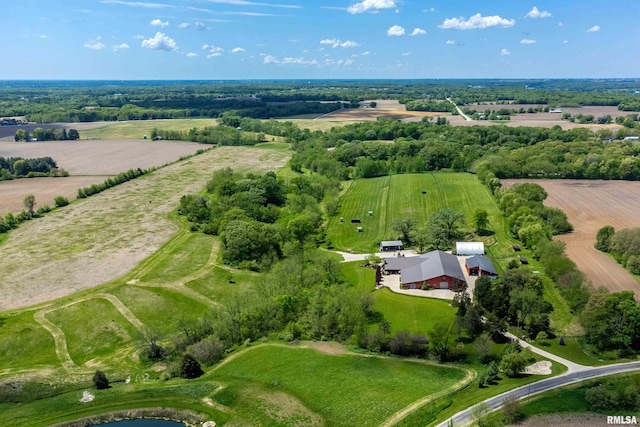 drone / aerial view with a rural view