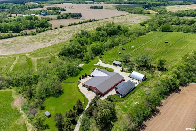 drone / aerial view featuring a rural view